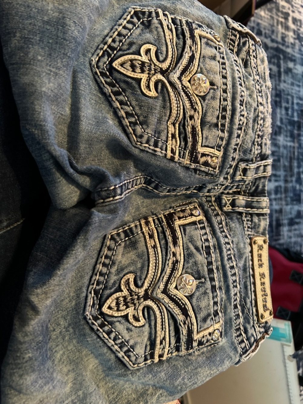 Rock Revival Women's Light Blue Embroidered Back Pocket Boyfriend Jeans